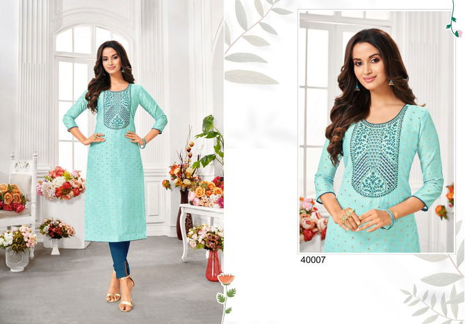 Kapil Trendz Amory 6 New Exclusive Wear Silk Designer Fancy Kurtis Collection